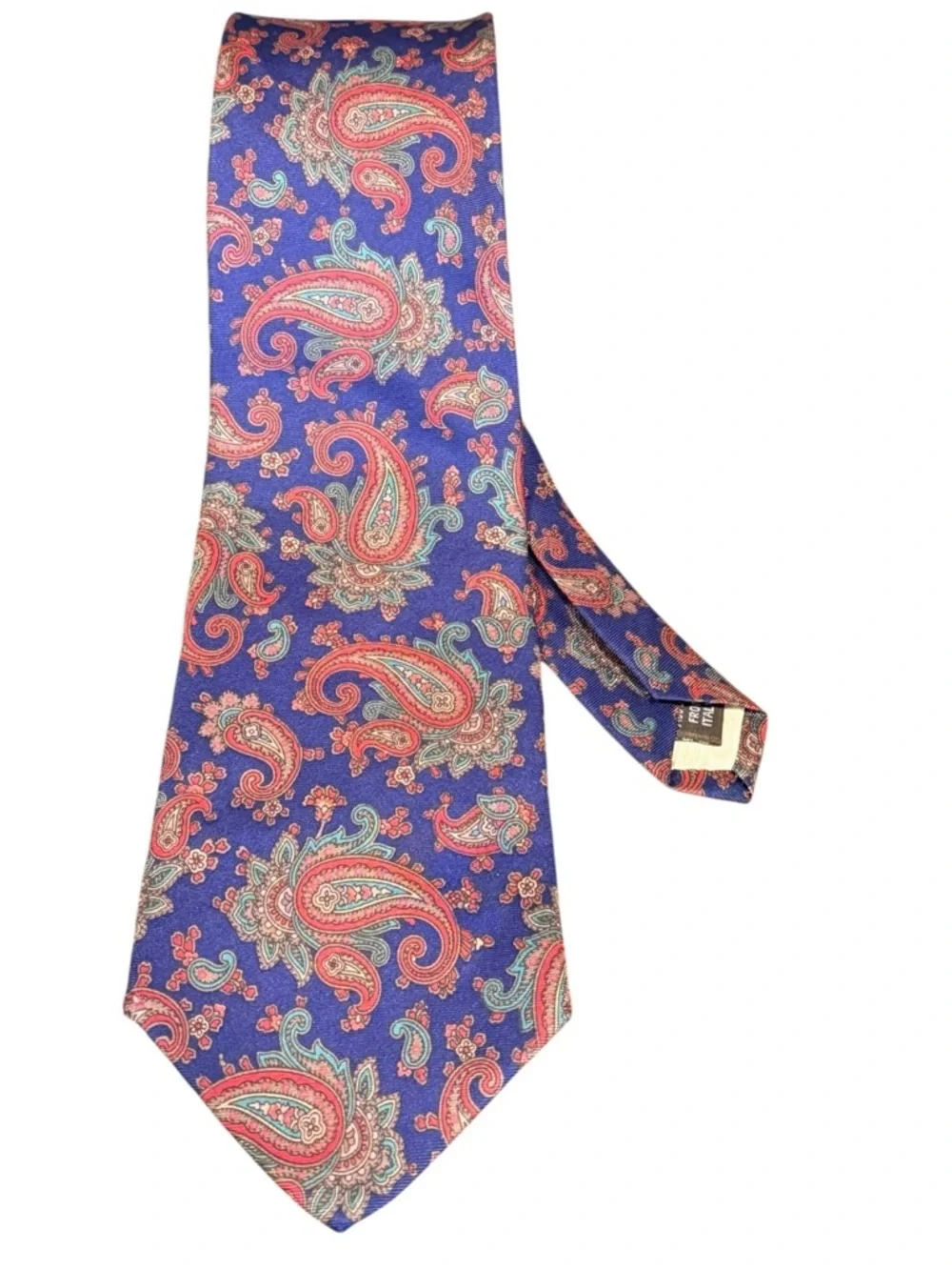 Givenchy Monsieur Vintage Silk Tie Royal Blue Paisley Made in Italy